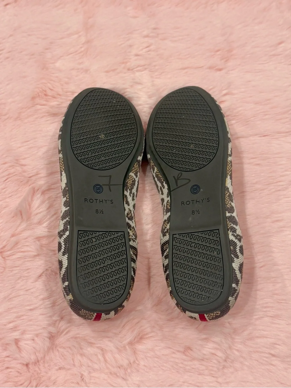 Rothy’s Leopard Print Mocha Spot Slip-On Rounded Flats